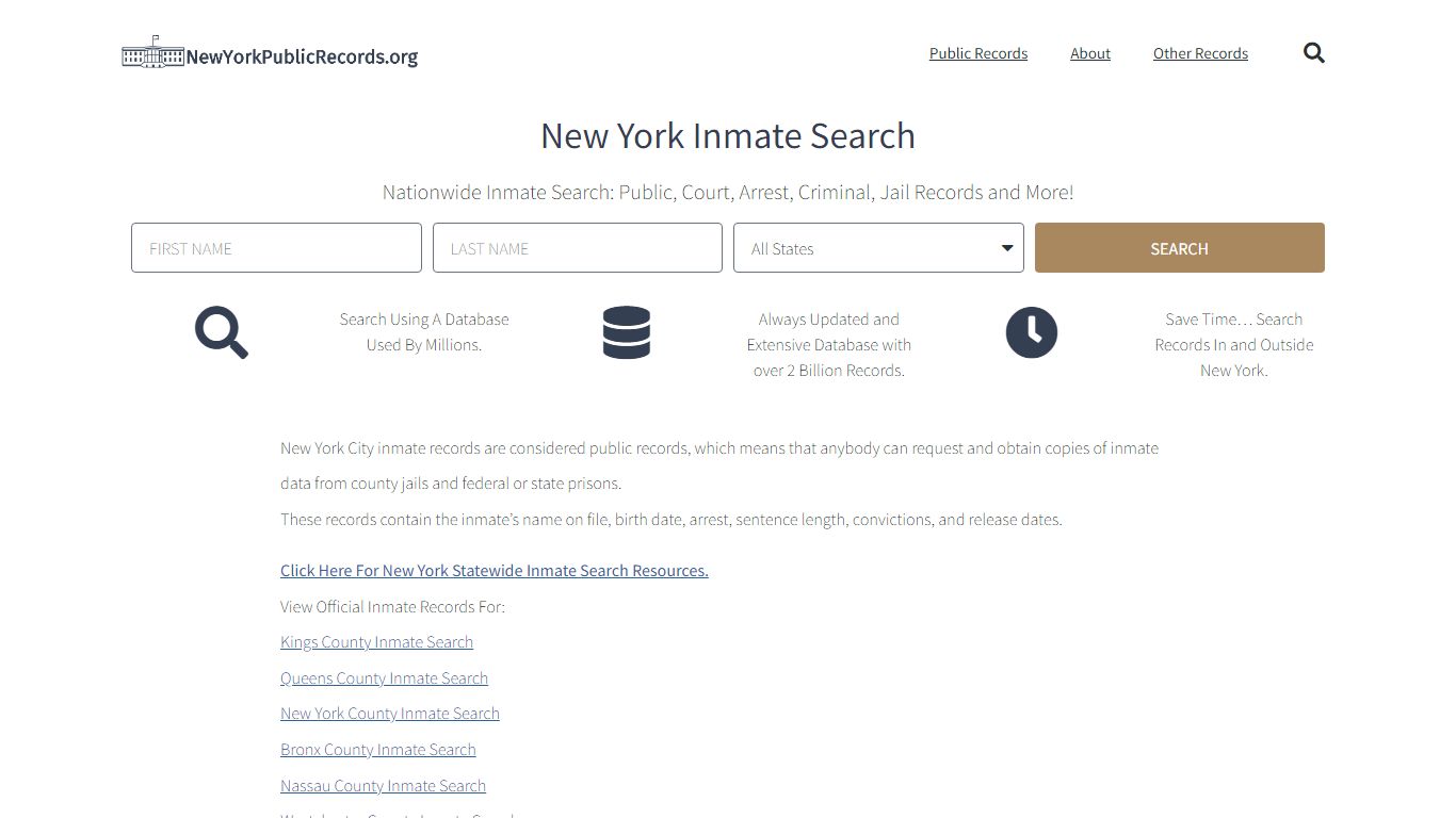 New York Inmate Search - Lookup NYPD / NYC Current & Past Jail Records